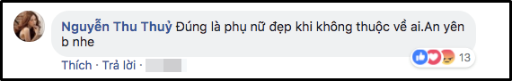 Bình luận của Thu Thủy đã thu hút sự quan tâm của công chúng, bởi cụm phụ nữ đẹp khi không thuộc về ai ám chỉ chuyện Phạm Quỳnh Anh đã độc thân.