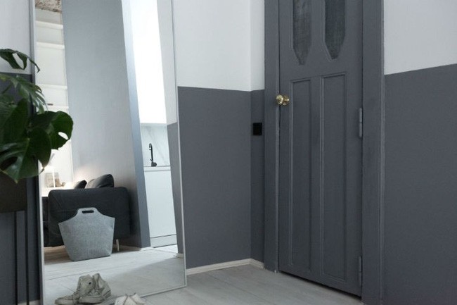 Thiết kế căn hộ tận dụng tối đa sắc màu từ trắng đến xám đậm, xám nhạt tạo cái nhìn độc đáo cho căn hộ.