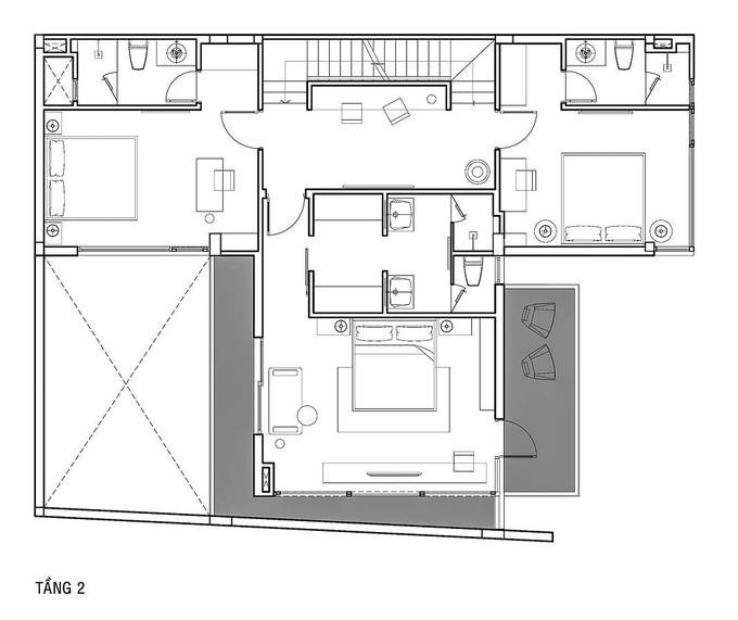 Mặt bằng tầng 2.