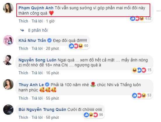 Rất nhiều anh chị em nghệ sĩ gửi lời chúc mừng cặp đôi vàng của showbiz Việt