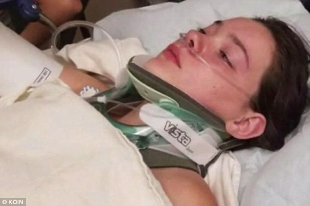 Jordan Holgerson bị thương nặng sau khi bị bạn thân xô ngã ở độ cao gần 20m.