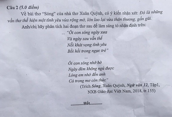 
Đề kiểm tra khảo sát lớp 12 môn Ngữ văn tại Hà Nội (trang 2).
