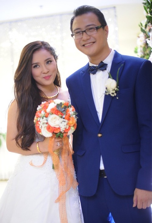 Bảo Trâm Idol và ông xã trong đám cưới diễn ra vào tháng 10/2015.
