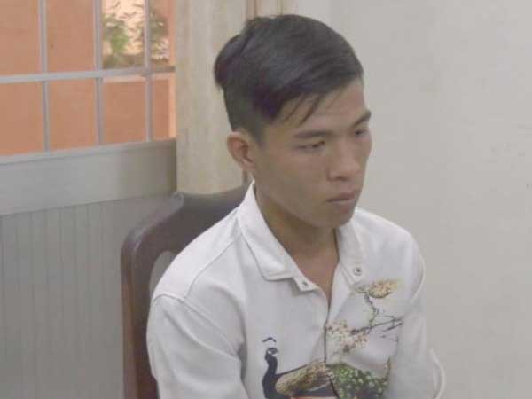 Nam thanh niên 22 tuổi tại cơ quan điều tra. Ảnh: Phạm Hơn.