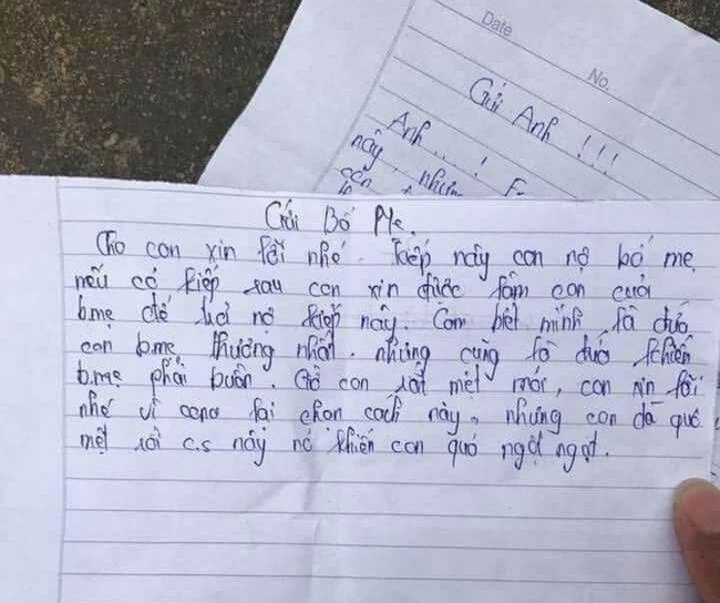 Lá thư tuyệt mệnh làm hiện trường giả.