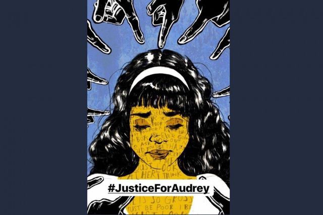 Người dùng Twitter đăng hashtag #JusticeforAudrey để kêu gọi công lý cho Audrey.