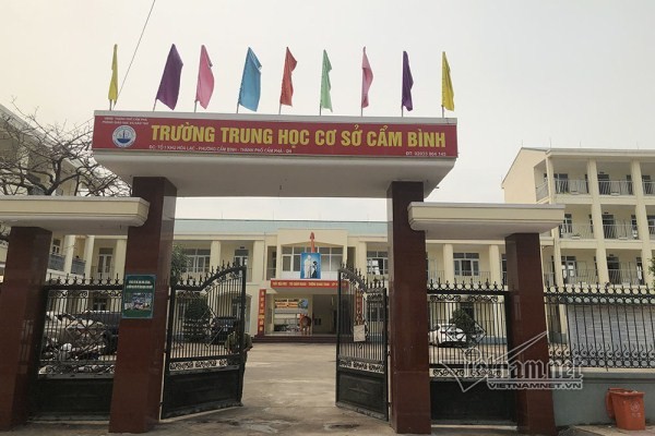 Trường THCS Cẩm Bình, nơi xảy ra vụ việc
