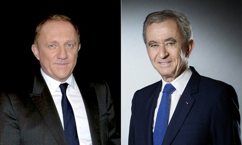 Francois-Henri Pinault (trái) và Bernard Arnault