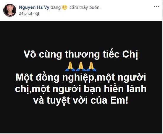 Siêu mẫu Hạ Vy thương tiếc khi cựu người mẫu Như Hương qua đời.