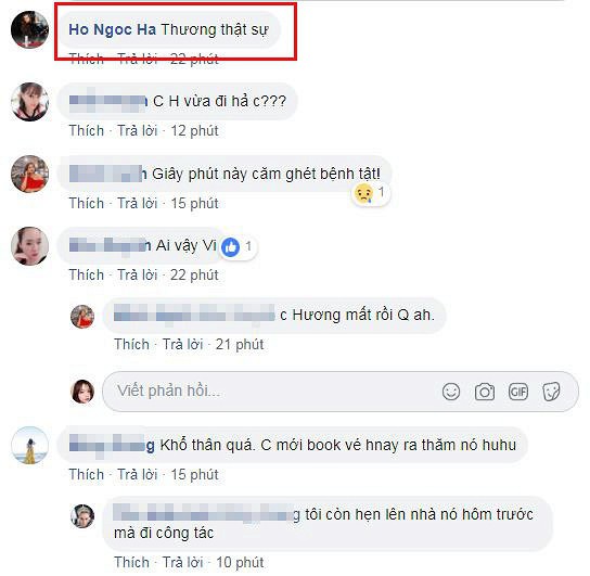 Hồ Ngọc Hà cũng bình luận: Thương thật sự.