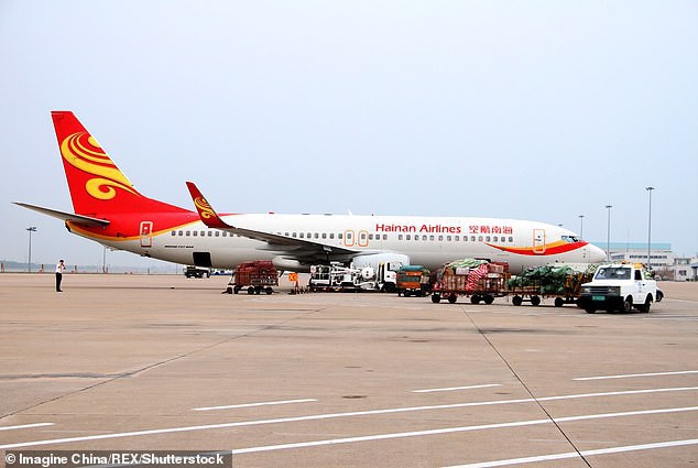 Chiếc máy bay của hãng hàng không Hainan Airlines.