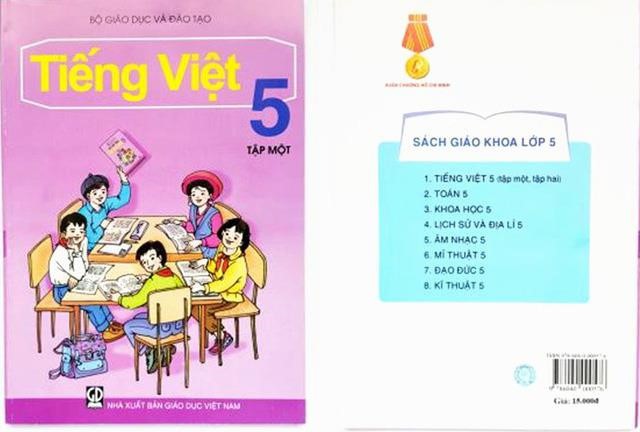 Bộ SGK của từng lớp được in trên trang bìa 4.