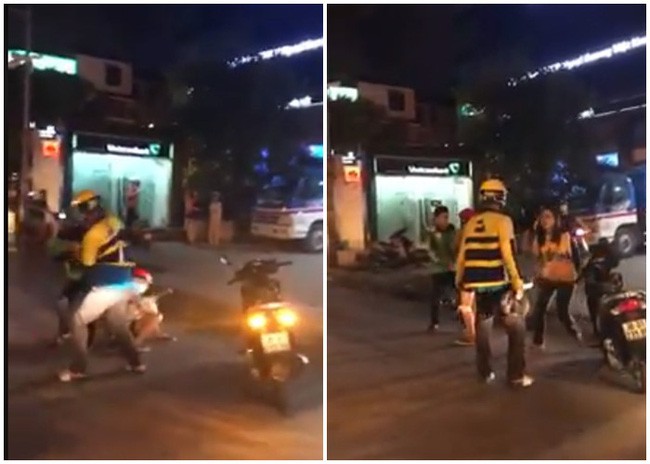 Hai tài xế lao vào đánh nhau trên phố.
