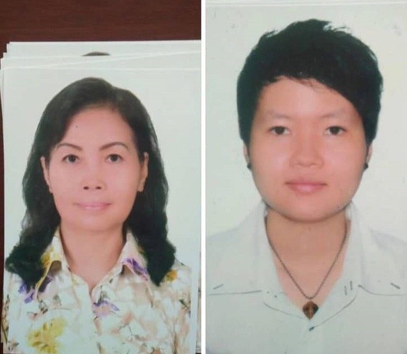Hai người phụ nữ liên quan tới vụ án (từ trái qua): Trịnh Thị Hồng Hoa, sinh năm 1953 và Phạm Thị Thiên Hà, sinh năm 1988, cùng ngụ quận Tân Phú, TP.HCM.