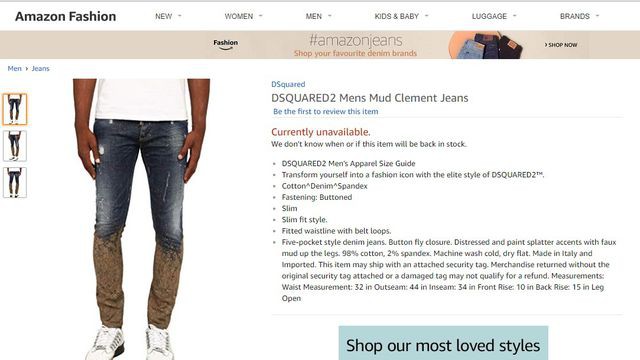 Trang bán hàng trực tuyến Amazon cho biết, không rõ bao giờ chiếc quần này mới có hàng để bán tiếp.