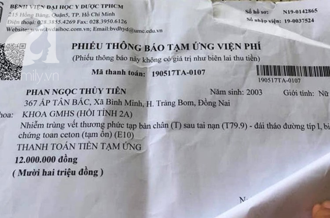 Sau ít ngày điều trị, viện phí bệnh nhân khá cao.