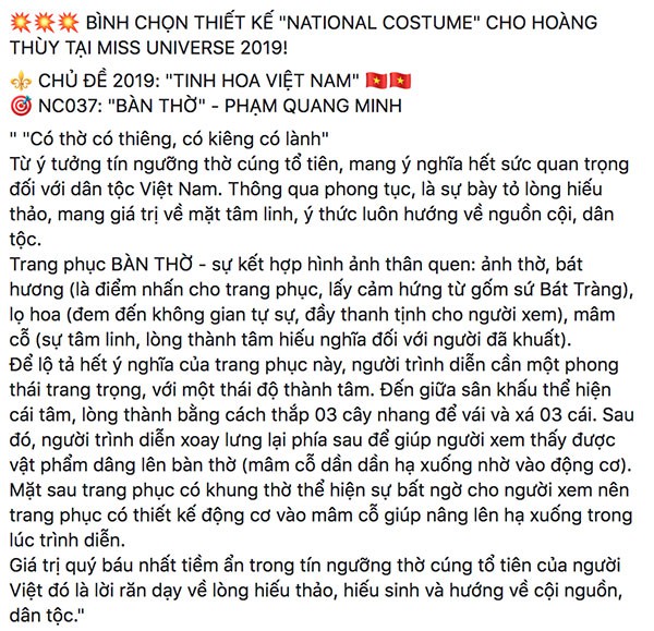 Phần mô tả bằng văn bản của bộ trang phục dị tới nỗi không ai muốn hiểu...