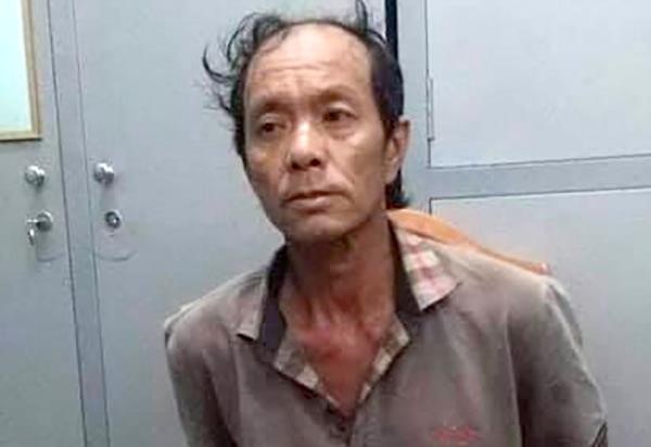 Nghi phạm Hiệp tại cơ quan điều tra. Ảnh: Thuận Lâm.