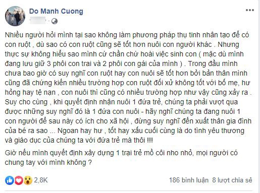 NTK lý giải về nguyên nhân không thụ tinh nhân tạo để sinh con ruột