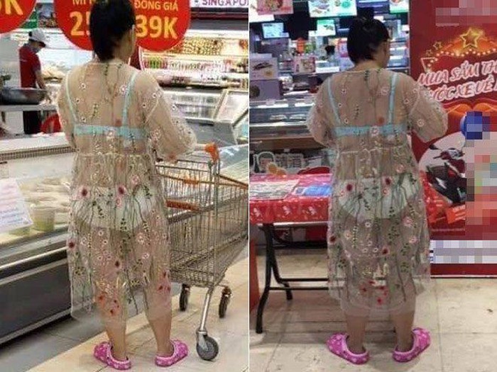 Diện trang phục đi siêu thị như đi biển, người phụ nữ bị chỉ trích nặng nề - Ảnh 1. Diện trang phục đi siêu thị như đi biển, người phụ nữ bị chỉ trích nặng nề - Ảnh 1.