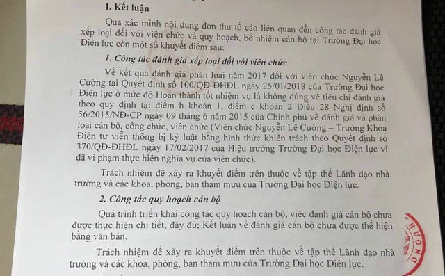 Hiệu trưởng trường Đại học Điện lực nói gì về những tố cáo của nhóm cán bộ, giảng viên? - Ảnh 4.