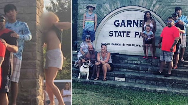 
Cô gái lạ có hành động vén áo để lộ ngực khi gia đình Davila đang chụp ảnh
