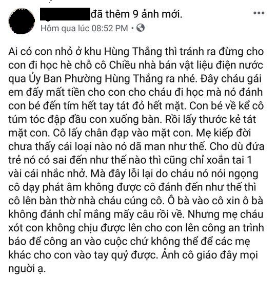 Đi học thêm, bé gái bị cô giáo bạo hành tại lớp - Ảnh 1.