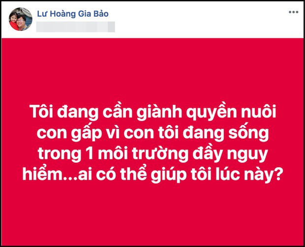 Diễn viên Gia Bảo bất ngờ đăng đàn đòi quyền nuôi con sau 2 năm ly hôn, bà xã Hoài Lâm vào cuộc bênh vực anh trai - Ảnh 1.