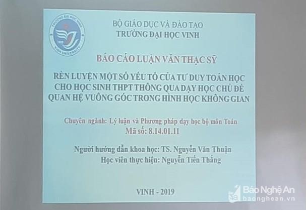 Xúc động buổi bảo vệ luận văn thạc sĩ vắng tác giả ở Nghệ An - Ảnh 3.