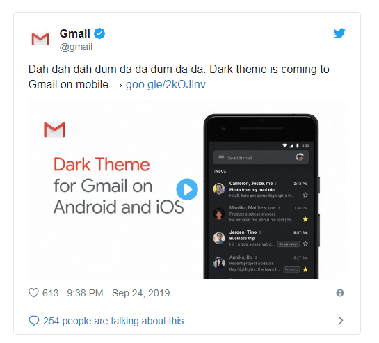 Người dùng Gmail chính thức có thể sử dụng ở chế độ Dark Mode - Ảnh 2.