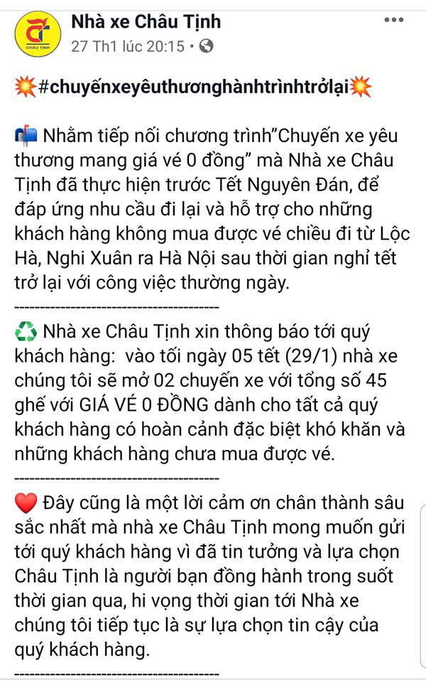 “Chuyến xe 0 đồng” đưa sinh viên, bệnh nhân nghèo ở Hà Tĩnh trở lại Hà Nội sau Tết - Ảnh 1.