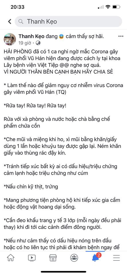 Đăng tin sai sự thật về virus corona, một phụ nữ Hải Phòng bị phạt 10 triệu đồng - Ảnh 3.