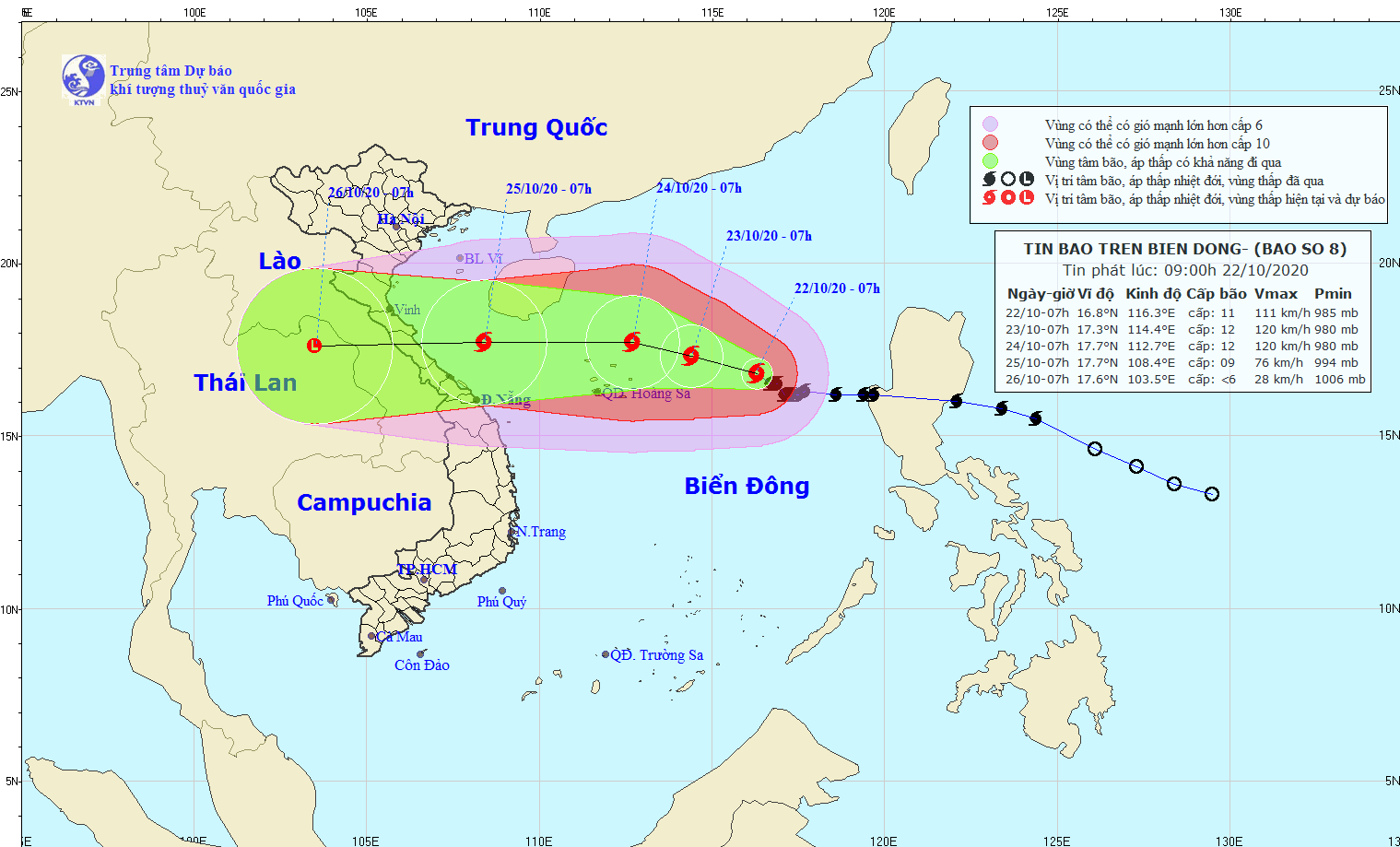 Diễn biến bão lũ miền Trung: Bão số 8 giật cấp 14, hướng vào Bắc Trung Bộ - Ảnh 1.