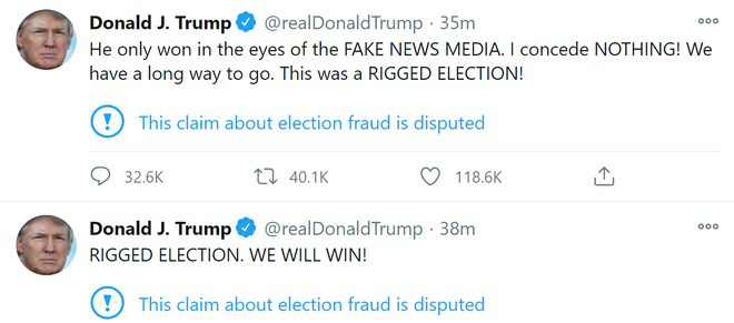 Ông Trump nói Biden đã thắng, nhưng kiên quyết không nhận thua - Ảnh 3. Ông Trump nói Biden đã thắng, nhưng kiên quyết không nhận thua - Ảnh 3.