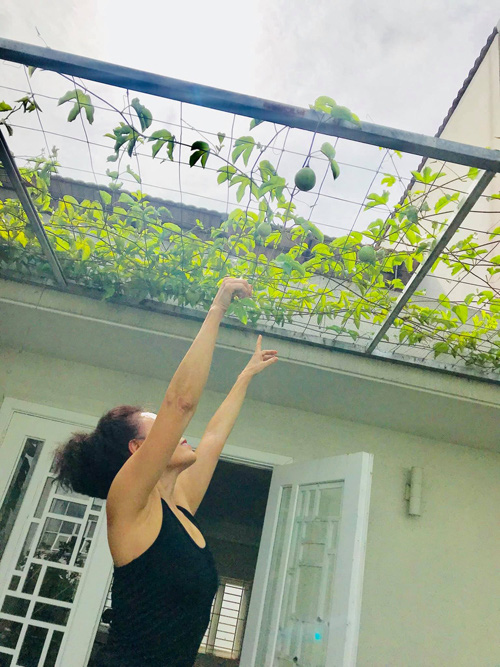 Mẹ Hồ Ngọc Hà tập Yoga, hít thở không khí trong lành trong khu vườn trên sân thượng - Ảnh 7.
