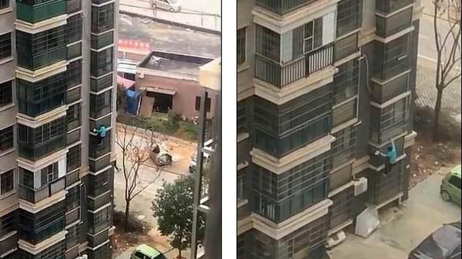 Bà cụ tay không trèo từ tầng 8 xuống đất không một vết xước - Ảnh 1. Bà cụ tay không trèo từ tầng 8 xuống đất không một vết xước - Ảnh 1.