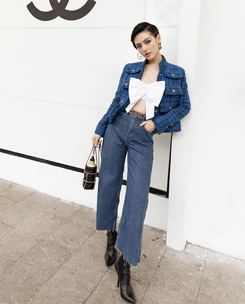 Sao Việt phối đồ với áo nơ hot trend - Ảnh 2.