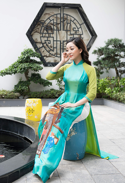 Phạm Thu Hà làm mẫu áo lụa Hà Đông - Ảnh 3.