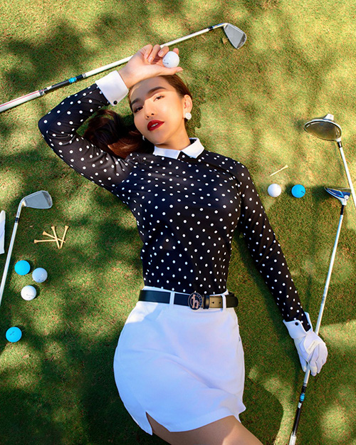 MC Hải Anh, Hà Kino gợi ý trang phục tập golf - Ảnh 1.