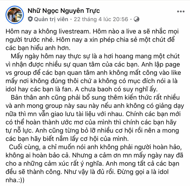 Thầy giáo Toán soái ca sút 3 cân, ngừng giảng dạy livestream vì sự soi mói quá lớn của dân mạng vào đời tư - Ảnh 5.