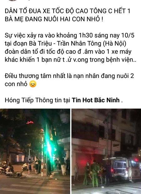 Hà Nội: Đau xót mẹ trẻ 2 con tử vong sau vụ va chạm giao thông lúc nửa đêm - Ảnh 1.