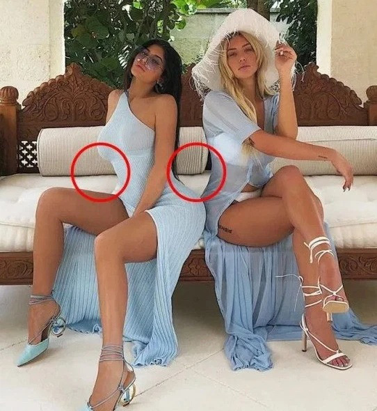 Kim Kardashian, Kylie Jenner bị chế nhạo vì chỉnh ảnh đến biến dạng - Ảnh 4.