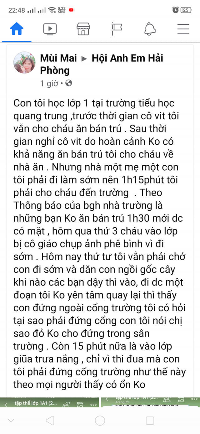 Hải Phòng: Đi học sớm, học sinh phải đội nắng đứng ngoài cổng trường và bị phê bình trước lớp - Ảnh 1.