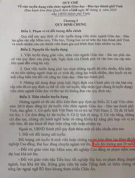 Thu hồi quyết định tuyển giáo viên không quá 30 tuổi - Ảnh 1.