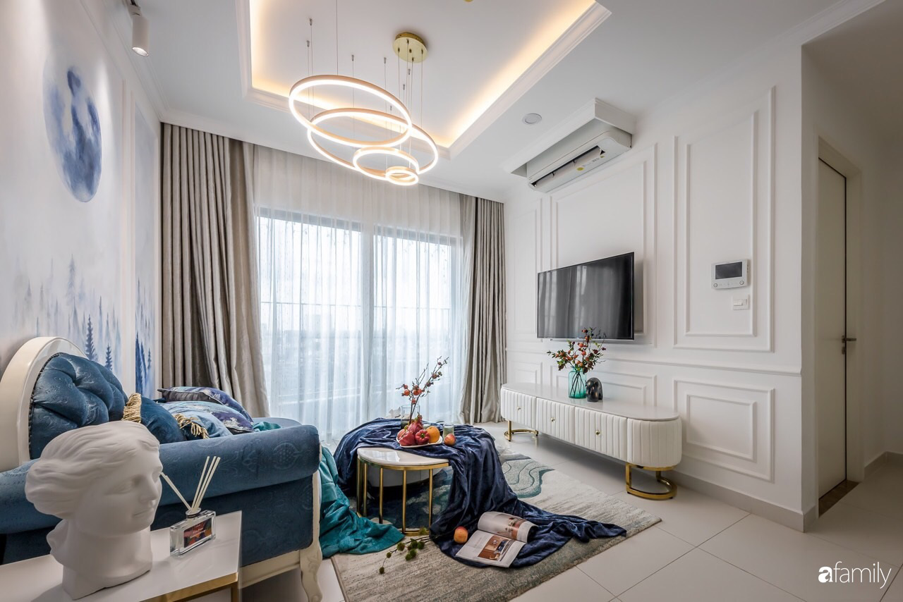 Căn hộ 60m² đẹp cá tính với điểm nhấn màu xanh sang trọng có chi phí hoàn thiện 300 triệu đồng ở TP. HCM - Ảnh 3. Căn hộ 60m² đẹp cá tính với điểm nhấn màu xanh sang trọng có chi phí hoàn thiện 300 triệu đồng ở TP. HCM - Ảnh 3.