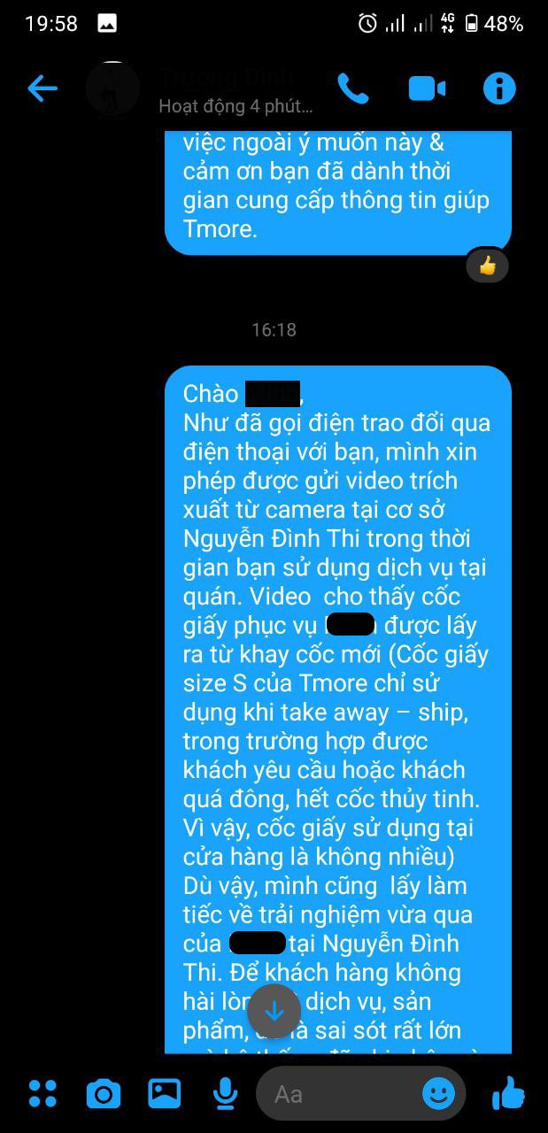 Trà chanh Tmore lên tiếng về thông tin “cốc giấy có vết son” gây xôn xao - Ảnh 2.