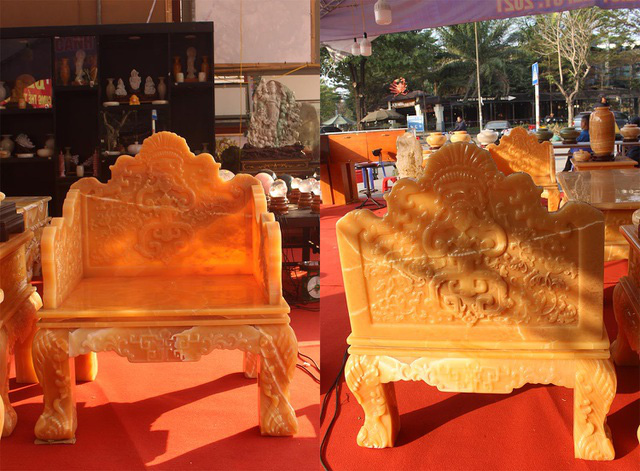 Chiêm ngưỡng bộ bàn ghế khủng bằng ngọc quý ở Ninh Bình - Ảnh 8.