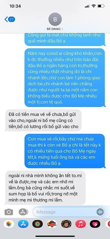 Thấy con gái làm ngân hàng buồn vì thưởng Tết ít, ông bố gửi tin nhắn cực ấm lòng - Ảnh 2.