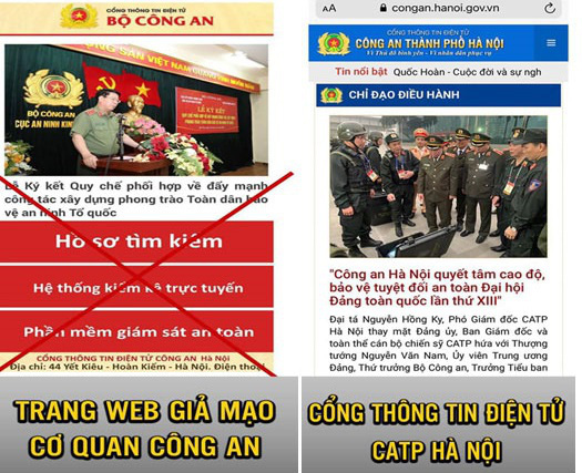 Tin tặc làm giả trang web Công an Hà Nội - Ảnh 1.