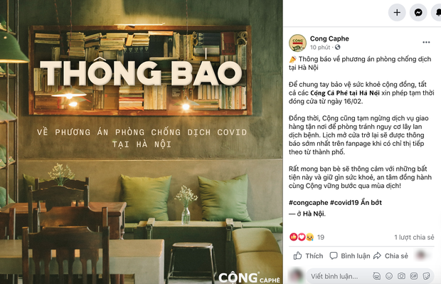 Hàng loạt quán cà phê ở Hà Nội đã chuyển sang bán online hoặc tạm đóng cửa để ngăn chặn dịch bệnh lây lan - Ảnh 5.